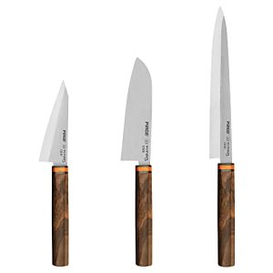 Pirge Yanagiba Santoku Honesuki - Juego de cuchillos para sushi japoneses para cortar y cortar chefs profesionales (Yanagiba / Santoku / Honesuki Set)