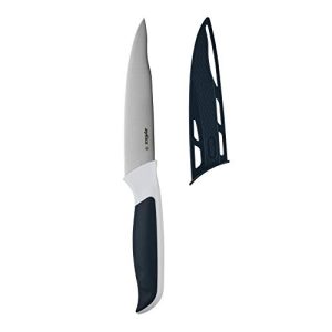 Zyliss E920217 Comfort Cuchillo Fino Multiusos, 13cm, Acero Inoxidable Japonés, Mango Gris Oscuro/Blanco, Cuchillo de Cocina Uso General, Apto Para Lavavajillas, 5 Años de Garantía