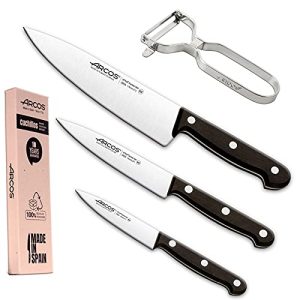 Arcos Juego Cuchillos Cocina Profesionales| Cuchillos Cocina Profesional Set Cuchillos | Mango Negro (4 Piezas)