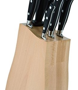 Arcos Juego Cuchillos Forjados 6 piezas Acero Inoxidable Nitrum. 4055 gr. Cuchillos Cocina Multiusos para Cortar Carne y Verduras. Mango Ergonómico Polioximetileno POM. Serie Riviera. Color Negro.