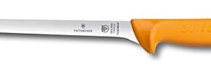 Victorinox Swibo Cuchillo de cocina, cuchillo de pescado de filo normal, longitud de la hoja 20 cm, de acero, color negro