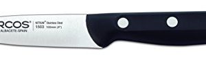 ARCOS Cuchillo Mondador de Acero Inoxidable, Cuchillo Cocina Profesional para Pelar Frutas y Verduras, Mango Ergonómico Polioximetileno y Hoja 100mm, Serie Maitre, Color Negro