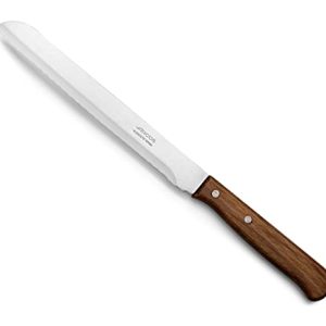 Arcos Cuchillo para pan 7 pulgadas con Hoja Acero Inoxidable Nitrum 170 mm, Obtenga una gran variedad cortes para sus alimentos, Cuchillo óptimo para uso doméstico diario, Serie Latina, Color marrón