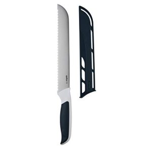 Zyliss E920208 Comfort Cuchillo de Pan, 20,5cm, Acero Inoxidable Japonés, Mango Gris Oscuro/Blanco, Cuchillo de Cocina para Rebanar Pan, Apto Para Lavavajillas, 5 Años de Garantía