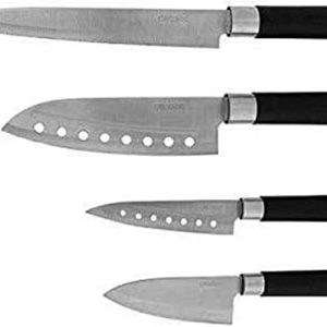 Cecotec Set de cuchillos Santoku. Filo de grosor de 2mm, Cuchillo de trinchar, cuchillo Chef, cuchillo multiusos, cuchillo picador, Presentación en Estuche