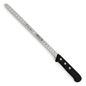 PECELLÍN Cuchillo Jamonero de 29 cm - Hoja Flexible con Alveolos Acero Inoxidable NITRUM Proteccion Bacteriana Bactiproff Silver mango de Polioximetileno