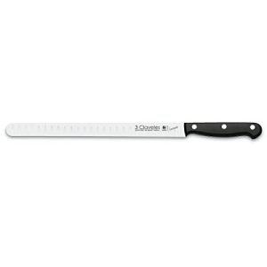 3 CLAVELES - Cuchillo jamonero salmonero alveolado uniblock