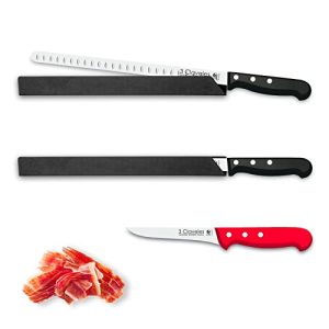 Juego de Cuchillos Profesionales Selección Master Chef, Jamonero Alveolado 29 cm y Accesorios (ESSENTIAL2)